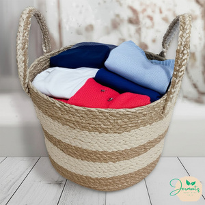 Cesta Cuadrada de Yute Funcional para el Hogar, Multifuncional, Ecológica, para Lavandería, Despensa, Organización de Armarios, Material Duradero - Product Image 3