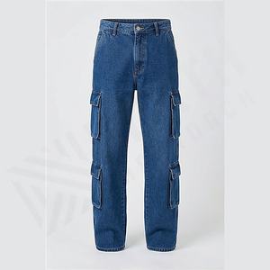 Fabricants de jeans en denim de couleur personnalisée, coupe régulière élégante, respirant, pantalon décontracté droit, toutes saisons, streetwear haut de gamme - Product Image 1