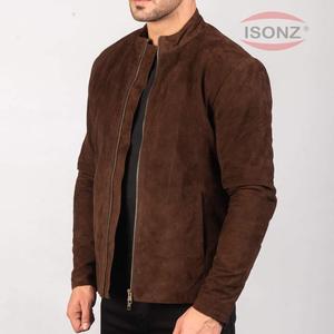 Brown Autumn Winter <b>Suede</b> Cow Leather Crocheted Breathable Plus Size Eco-Friendly Windproof Quick Dry Fashion Bomber <b>Jacket</b> - Product Image 2