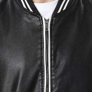 แจ็กเก็ตหนังแฟชั่นผู้ชายสำหรับฤดูใบไม้ร่วงฤดูหนาว, แจ็กเก็ตหนัง PU ลำลองมีซิปสีทึบผ้าแคนวาสสำหรับ8XL - Product Image 4