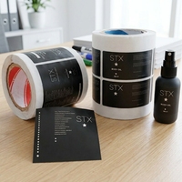 Impression personnalisée rouleau auto-adhésif vinyle étanche logo privé étiquette d'autocollant de bouteille en plastique cosmétique pour les soins de la peau