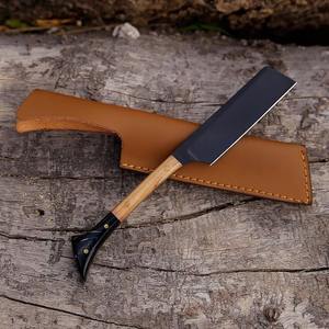 มีดโกนตรงปลายแหลมแบบปรับแต่งได้ ทำจากสแตนเลส ด้ามไม้แบบเต็มด้าม ผลิตด้วยมือ รองรับ OEM ความหนาใบมีด 0.45 มม. ขนาด 6.5 - Product Image 5