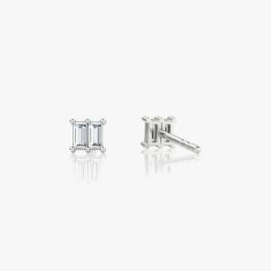 Pendientes de Plata 925 con Doble Tuerca y Diamante Moissanita de 0.90ct, Diseño Geométrico Vintage de Moda para Aniversario, Compromiso, Boda - IGI - Product Image 2