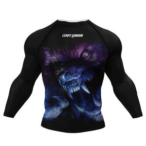 Men's Customizable Sublimation Long Sleeve Compression Gym Rashguard Masculine <b>BJJ</b> Jiu Jitsu Boxing Jersey <b>T</b>-<b>Shirt</b> - Product Image 3