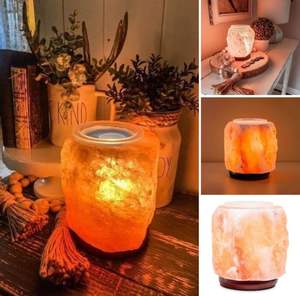 2025 Handcrafted Himalayan Pink Salt <b>Lamps</b> Natural Shapes with <b>Wooden</b> <b>Base</b> in Animal & Love Styles for Home Decoration - Product Image 3