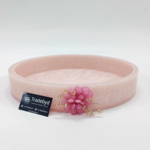 Bandeja de Servicio de Resina de Primera Calidad Personalizada con Asas Doradas, Diseño Moderno de Hojas, Móvil, para Uso en el Hogar, Hoteles y Restaurantes, Tradebyd - Product Image 3