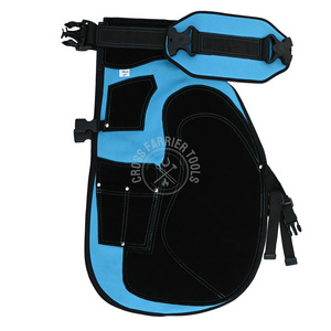 ผ้ากันเปื้อนช่างตัดแต่งกีบม้า สีน้ำเงิน ทำจากหนังกลับ ป้องกันการบาดเจ็บ พร้อมช่องใส่กรรไกรตัดกีบม้า ที่ยึดแม่เหล็ก และตาข่ายระบายอากาศ ปรับขนาดได้ - Product Image 1