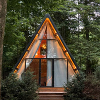 Maison préfabriquée modulaire en métal de 50 m² pour la Pologne, la Tunisie, à faible coût, 2 chambres, forme triangulaire, 80 m²