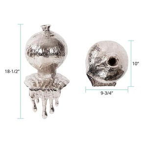 Jarrón de Latón Plateado Fundido de Diseño, Ideal para Regalos de Aniversario, Regalos de Inauguración de Casa y Decoración del Hogar, Hecho a Mano en India - Product Image 4