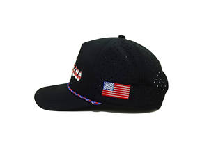 Gorra de béisbol perforada de alto rendimiento con cordón decorativo, logotipo personalizado, gorra de golf patriótica, gorra de sol, venta al por mayor - Product Image 3