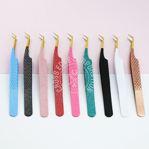 Hot Selling 45 Grafting Nano Grip Fiber Tip Eyelash Extension Tweezers Classic Collection Diamond Grip Nonslip Lash <b>Tool</b> - Product Image 1