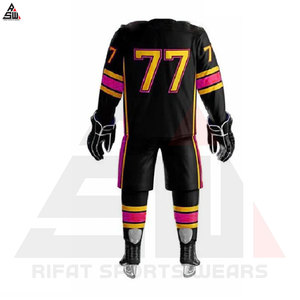 Ensembles d'uniformes de hockey sur glace dernier modèle taille et couleur/logo personnalisés 100% polyester respirant séchage rapide et sans couture de haute qualité pour adultes - Product Image 6