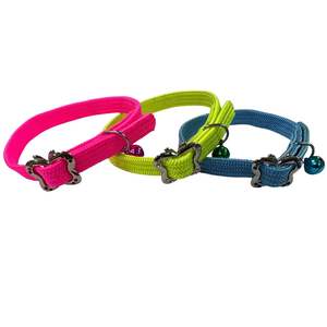 Collier pour chat en nylon réglable de 10 mm avec élastique tressé, boucle métallique sécurisée, motif à pois, personnalisable - Product Image 4