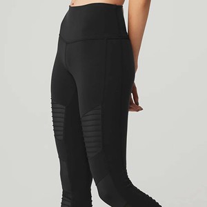 Mallas sólidas hasta el tobillo para yoga y gimnasio con logotipo personalizado para mujer, con cintura elástica de compresión, ligeras y transpirables, LICRA/nailon - Product Image 3