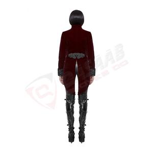 Stand-collar Fashion Breathable Goth Victorian-Frock Long Waistcoat Tailcoat Jacket Red Velvet-Black Steampunk Gothic <b>Coats</b> - Product Image 6