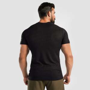 T-shirt oversize Power Rise (noir) 100% polyester, impression DTG personnalisée, motif 3D, tissu 180 GSM pour l'exercice - Product Image 3