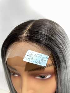 Perruque Bob Courte Noire Lisse de 10 Pouces en Cheveux Humains 100% Vierge Remy Vietnamiens HD pour Perruques Frontales Densité 180-200% - Product Image 3