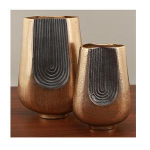 Meilleure vente vase moderne en métal aluminium bicolore de haute qualité pour la décoration intérieure de la chambre à coucher, du salon et du mariage - Product Image 1