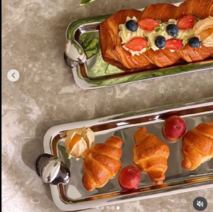 Plateaux de service décoratifs argentés en métal au design moderne de forme personnalisable Passe au lave-vaisselle et au contact des aliments-Grossiste - Product Image 6
