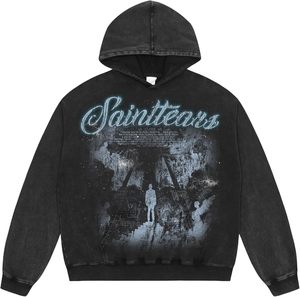 เสื้อมีฮู้ดลายนักบุญวินเทจของผู้ชายเสื้อสวมหัวสไตล์100% 3D โฟมพิมพ์ภาพบุคคลสไตล์ฮิปฮอปสำหรับฤดูหนาว - Product Image 1