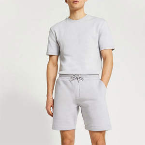 Venta al por mayor de verano de los hombres conjunto de pantalones cortos de algodón de lana de sudor pantalones cortos conjuntos de pantalones cortos personalizados y camiseta conjunto para los hombres - Product Image 6