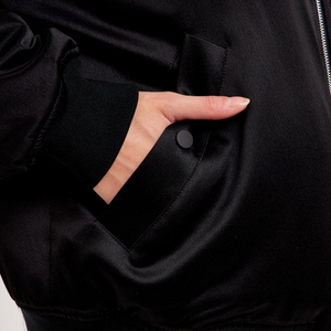 New Style Wholesale Custom Satin Bomber <b>Jacket</b> for Women Breathable Quick Dry Regular Fit Full Length Custom Colors & Logo - Product Image 6