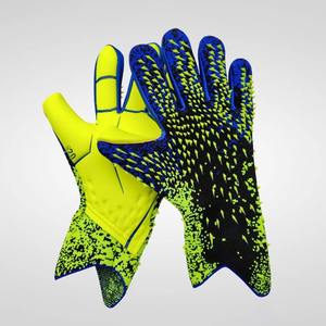 Gants de gardien de but unisexes antidérapants en cuir avec amorti, fermeture à lacets, protection des doigts, chaussettes de football - Product Image 1