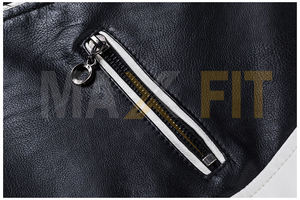 Chaqueta de motorista vintage personalizada para hombre MAXFIT ENTERPRISES, traje de otoño con cuello levantado y tela de lona, estilo informal - Product Image 5