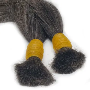 회색/회색 색깔 느슨한 대량 인도 머리 연장 100% 처리되지 않은 remy 사원 대량 사람의 모발 연장