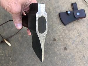 Handcrafted Damascus Steel Viking Battle <b>Axe</b> Personalized Engraved Handle Outdoor Survival Gear <b>Mini</b> <b>axe</b> with Leather Sheath - Product Image 3