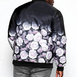 Chaqueta Bomber de sublimación de satén para hombre 2021, tela de lona de alta calidad, cuello levantado, nueva moda, estilo callejero, ropa de invierno - Product Image 2