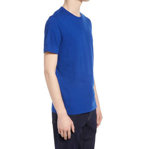 Couleur bleue douce sensation blanc col rond à manches courtes coton t-shirts Pakistan fait Top qualité 100% coton hommes T-Shirt - Product Image 3