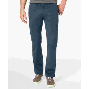 Pantaloni Chino da Uomo Tommy Hilfiger su Misura, Vestibilità Dritta, in Cotone Oxford Blu - Taglia 38X30, con Logo Personalizzato e Decorazioni con Cerniera - Product Image 1