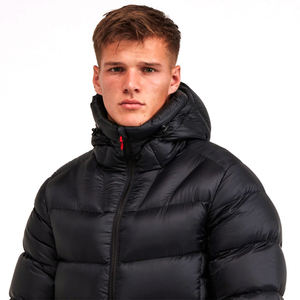 แจ็กเก็ตขนเป็ดสำหรับผู้ชายเสื้อแจ็คเก็ตกลางแจ้ง100% มีฮู้ดผ้าไนลอนออกแบบได้ตามต้องการสำหรับฤดูหนาว - Product Image 5