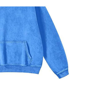 Sudaderas con capucha de lavado ácido para hombre, precio al por mayor, mezcla de algodón polar, impresión Digital, logotipo bordado, ropa de calle acogedora - Product Image 4