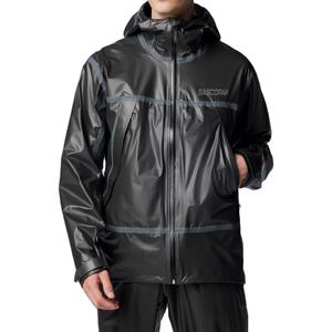 Veste de pluie professionnelle noire pour homme, coupe-vent, fermeture éclair, légère, imperméable, toutes saisons, avec capuche - Product Image 1