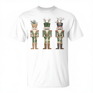 Maglietta Promozionale Camouflage con Stampa Vecchio Camo Nutcrackers per la Stagione di Caccia e Natale - Product Image 2