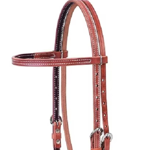 Nouvelle arrivée en cuir véritable Headstall Western Horse Bride Horse Tack en cuir Western Headstall Cowboy Western Horse Tack Set - Product Image 1
