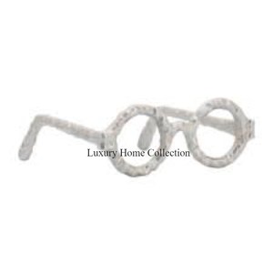 Gafas de mesa hechas a mano con forma de escultura, Color plateado, pulido brillante, mesa decorativa, acento, diseñador, suministros de aspecto elegante - Product Image 1