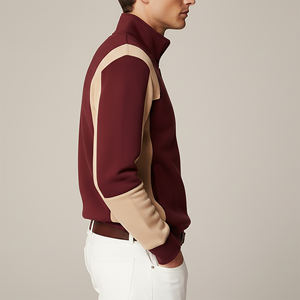 Nouveau Pull Décontracté Homme Col Montant Color Block 2026 – Sweat-shirt à Capuche 100% Coton Manches Longues Patchwork – Vente Flash - Product Image 6