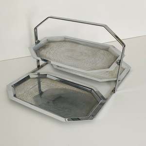 Plateau de service moderne pliant pour la maison Restaurant couleur argent plateau de service moderne plat de riz de forme carrée fournitures d'hôtel - Product Image 6