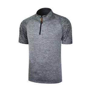 Polos de media cremallera de alta calidad para hombre, cómodos polos de algodón de talla grande, diseño elegante, transpirable y de secado rápido, Polo en contraste - Product Image 3