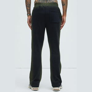 Men's Dark Wash Casual Flare Sweatpants Comfortable Jogger Pants with Soft Plain Canvas Loose Quality <b>Blended</b> Trousers - Product Image 3