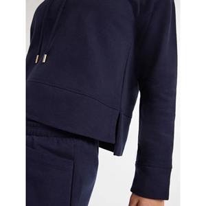 เสื้อสวมหัวมีฮู้ดของผู้หญิงผ้าฟลีซโพลีเอสเตอร์/ ผ้าฝ้ายสีทึบสไตล์วินเทจ - Product Image 5