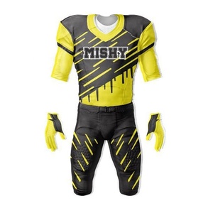 Uniforme de football américain par sublimation personnalisé NOIR JAUNE COLORE - Product Image 4