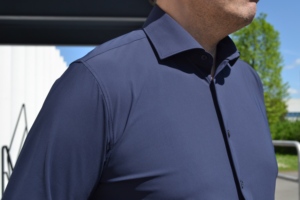 Camicia da uomo di alta qualità 4 vie STRETCH plain navy seguendo <span class=keywords><strong>la</strong></span> tradizione Made in Italy export estate inverno no casual formale - Product Image 2