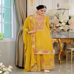 Chinon de haute qualité avec broderie fabricant et fournisseur de costume Salwar de l'Inde au taux le plus bas - Product Image 1