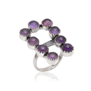 Anillo fino clásico de Plata de Ley 925 con piedras preciosas de amatista hermosa boda o compromiso regalo de fiesta de aniversario - Product Image 3