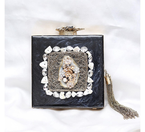 Handmade Lady Clutch Evening Bag Stylish Mother of <b>Pearl</b> Style Stone Pattern Metal Hot Sale Fashionable Wedding Party <b>Handbag</b> - Product Image 2