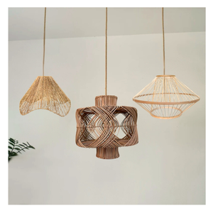 Abat-jour lumineux en bambou fabriqué à la main moderne traditionnel pour une utilisation intérieure éclaircissant l'environnement domestique transformant votre espace - Product Image 2